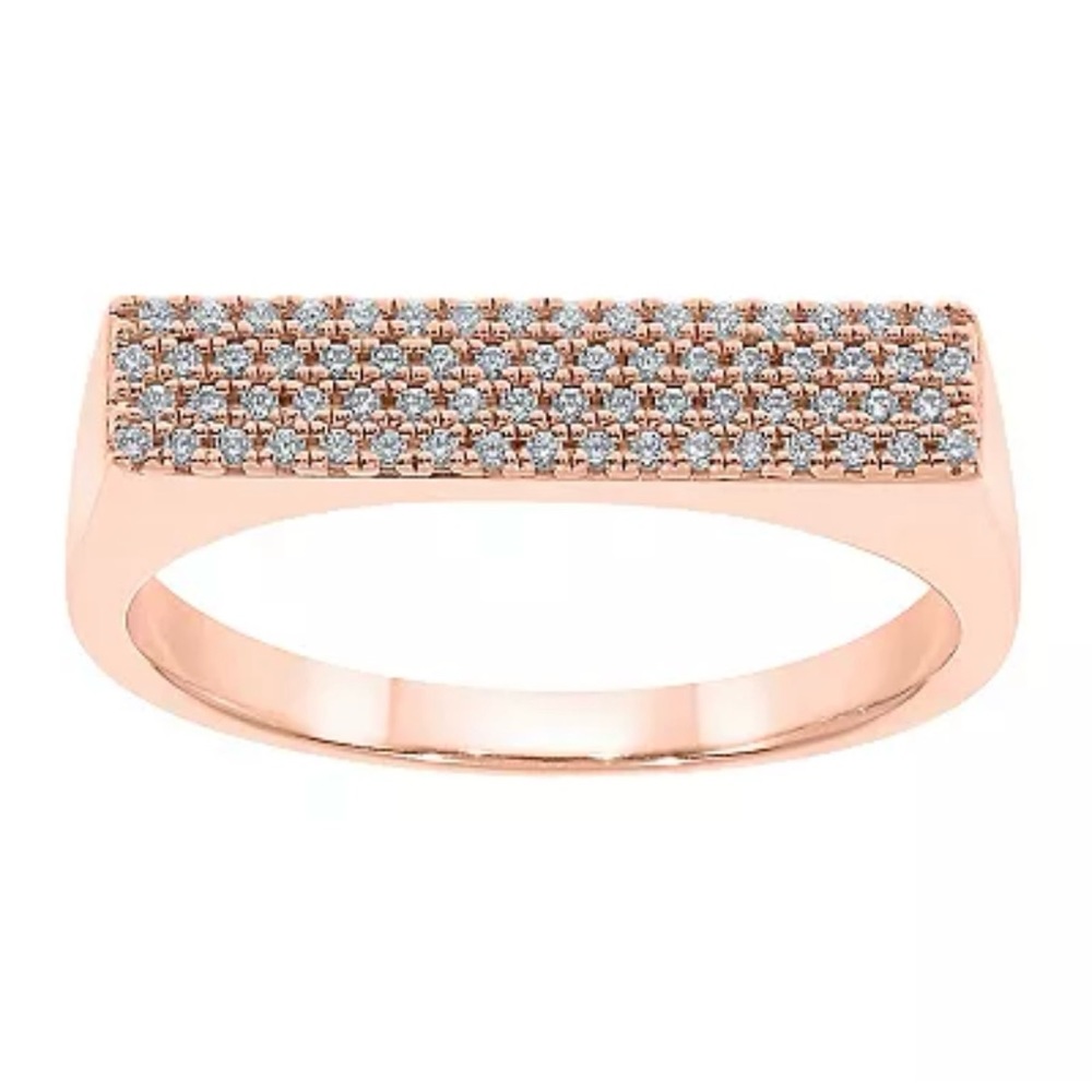 NEW- 0.20 CTW diamond architectural fashion ring, pink